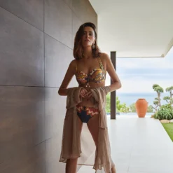 Maillot 2 Pièces Bandeau Imprimé Scarlet