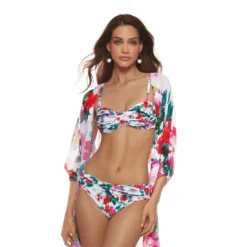 Maillot Bandeau Deux Pieces Fleuri Alison