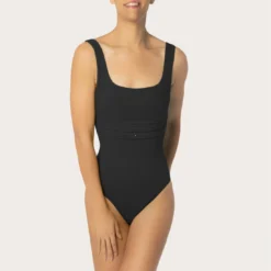 Maillot De Bain Une Pièce Nageur Uni Noir Maider