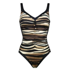 Maillot De Bain 1 Pièce Avec Mousses Imprimé Pool Safari