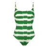 Maillot Une Pièce Avec Armatures Imprimé Vert Radiance