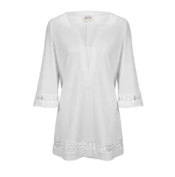 Tunique De Plage Blanche Unie Tendance